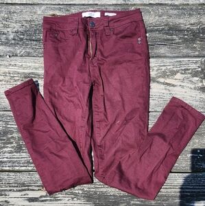 Burgundy High Rise Skinny Jeans Wanna Betta Butt Size 5